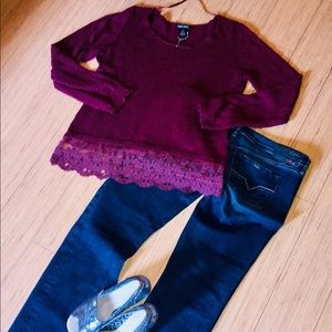 Wet seal maroon sweater